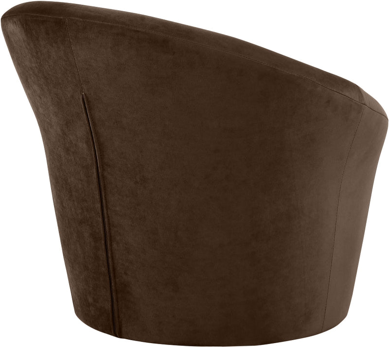 Tristan Velvet Upholstered Accent Chair in Brown - 33015Brown