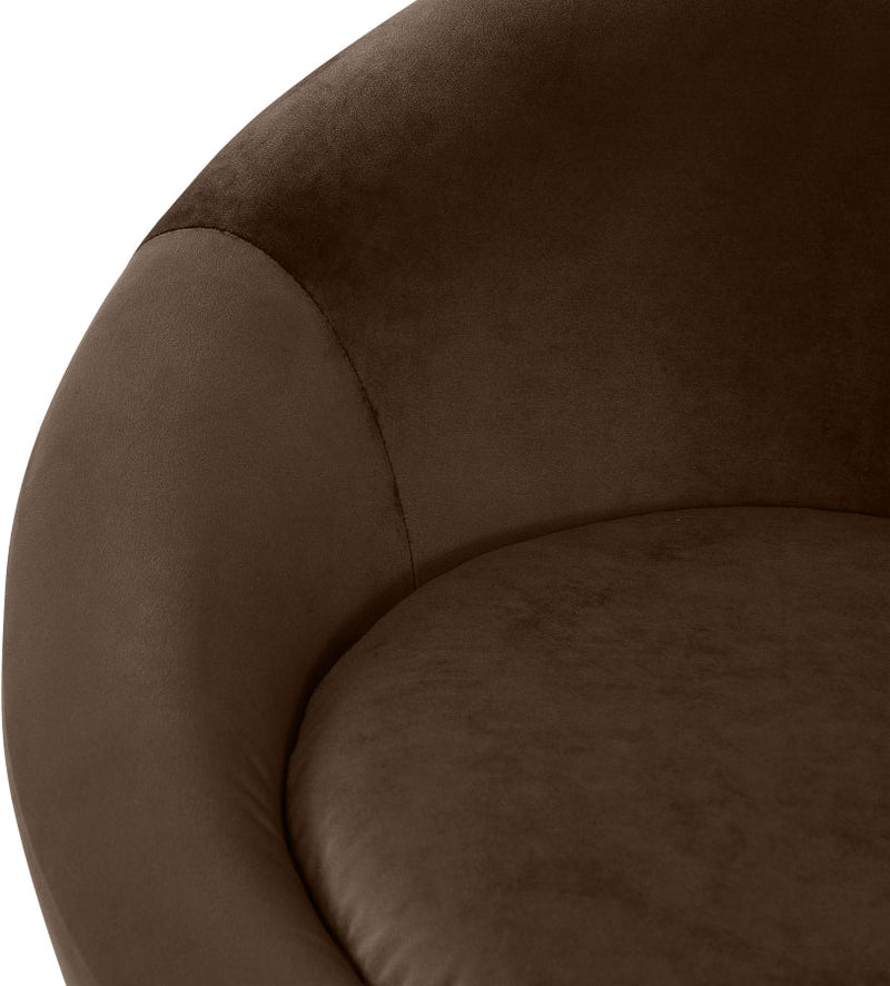 Tristan Velvet Upholstered Accent Chair in Brown - 33015Brown