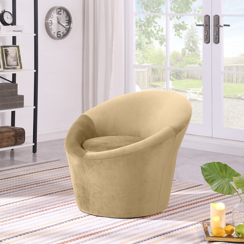 Tristan Velvet Upholstered Accent Chair in Camel - 33015Camel