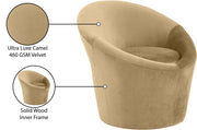 Tristan Velvet Upholstered Accent Chair in Camel - 33015Camel