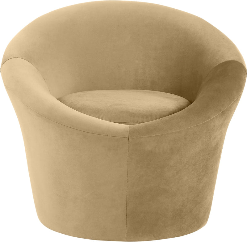 Tristan Velvet Upholstered Accent Chair in Camel - 33015Camel