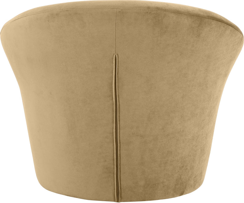 Tristan Velvet Upholstered Accent Chair in Camel - 33015Camel