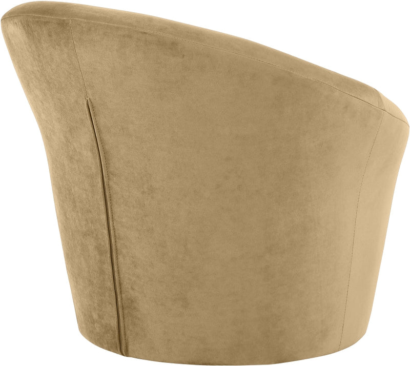 Tristan Velvet Upholstered Accent Chair in Camel - 33015Camel