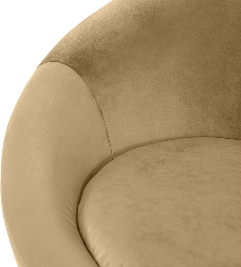Tristan Velvet Upholstered Accent Chair in Camel - 33015Camel