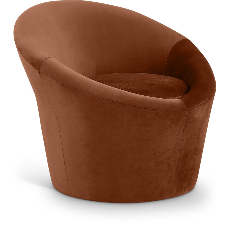 Tristan Velvet Upholstered Accent Chair in Cognac - 33015Cognac