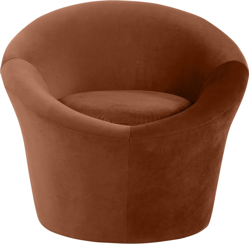 Tristan Velvet Upholstered Accent Chair in Cognac - 33015Cognac