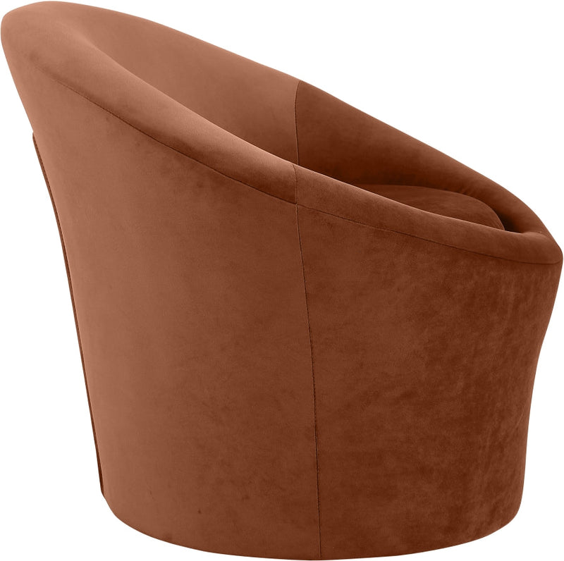 Tristan Velvet Upholstered Accent Chair in Cognac - 33015Cognac
