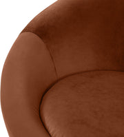 Tristan Velvet Upholstered Accent Chair in Cognac - 33015Cognac