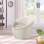 Tristan Velvet Upholstered Accent Chair in Cream - 33015Cream
