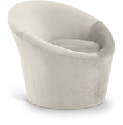 Tristan Velvet Upholstered Accent Chair in Cream - 33015Cream