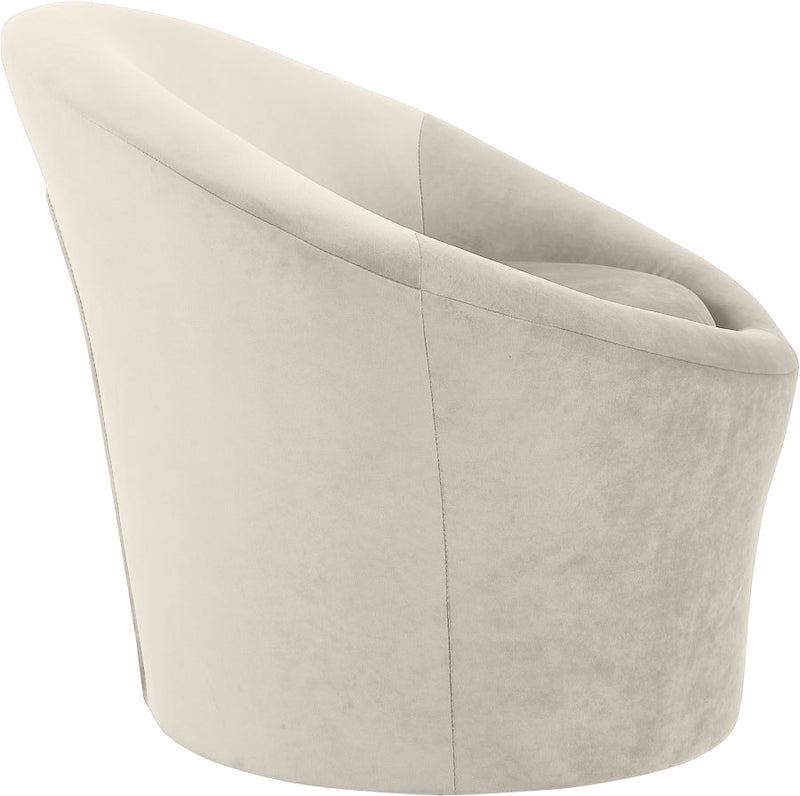 Tristan Velvet Upholstered Accent Chair in Cream - 33015Cream