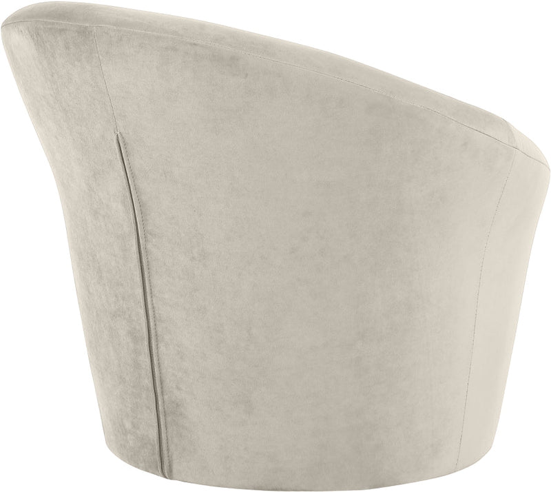 Tristan Velvet Upholstered Accent Chair in Cream - 33015Cream