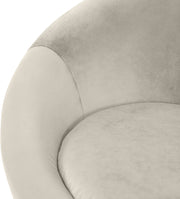 Tristan Velvet Upholstered Accent Chair in Cream - 33015Cream
