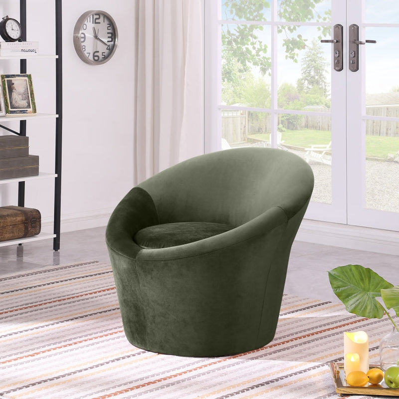 Tristan Velvet Upholstered Accent Chair in Green - 33015Green
