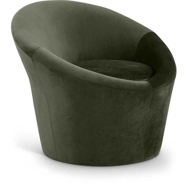 Tristan Velvet Upholstered Accent Chair in Green - 33015Green