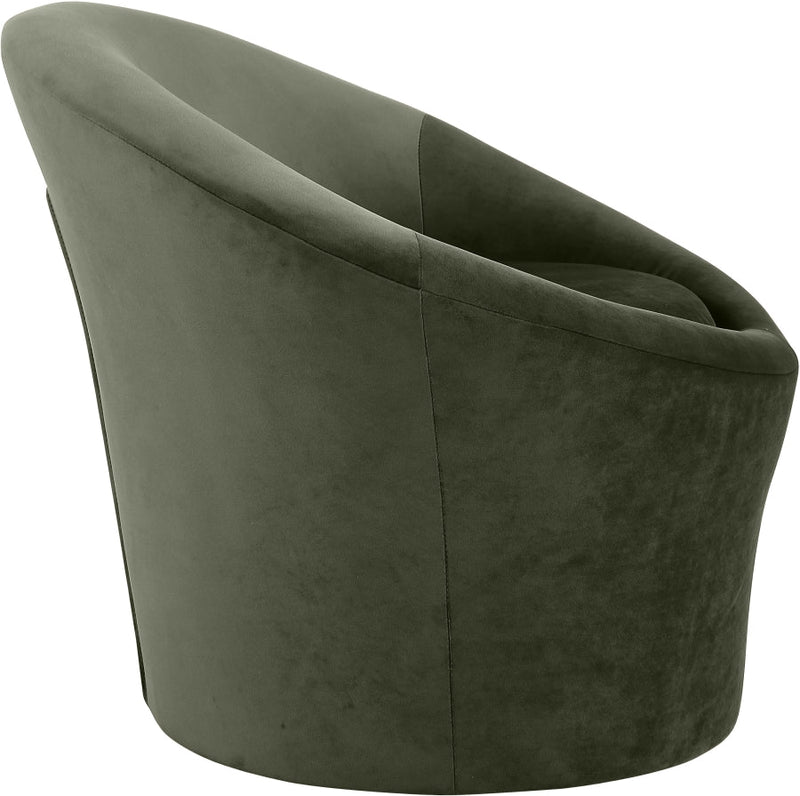 Tristan Velvet Upholstered Accent Chair in Green - 33015Green