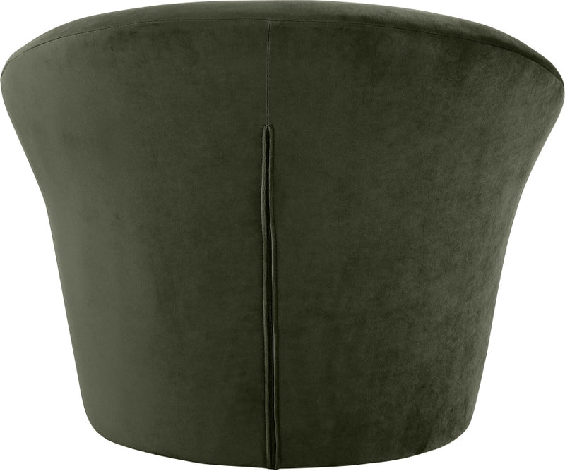Tristan Velvet Upholstered Accent Chair in Green - 33015Green