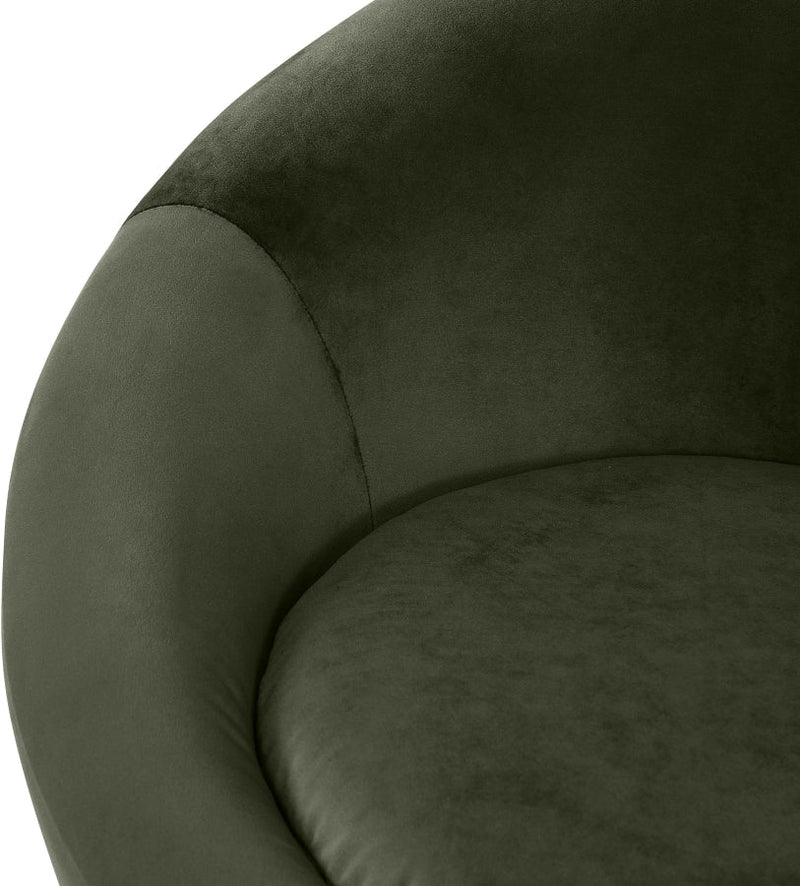 Tristan Velvet Upholstered Accent Chair in Green - 33015Green
