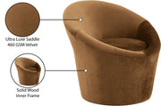 Tristan Velvet Upholstered Accent Chair in Saddle - 33015Saddle