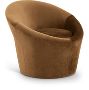 Tristan Velvet Upholstered Accent Chair in Saddle - 33015Saddle