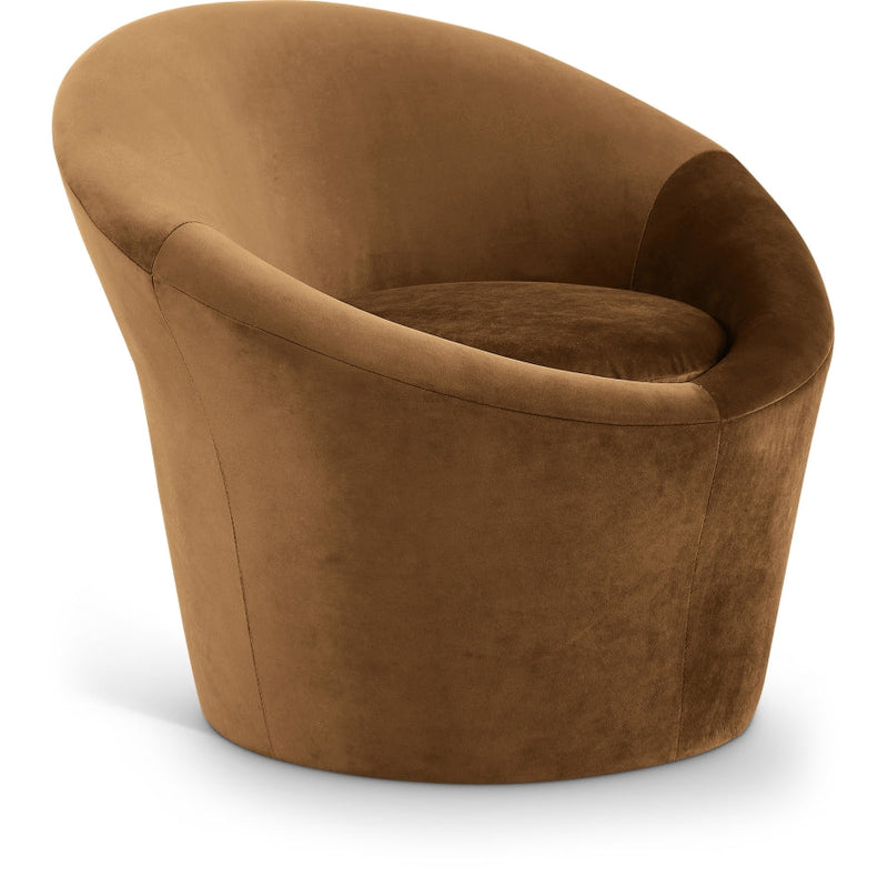 Tristan Velvet Upholstered Accent Chair in Saddle - 33015Saddle
