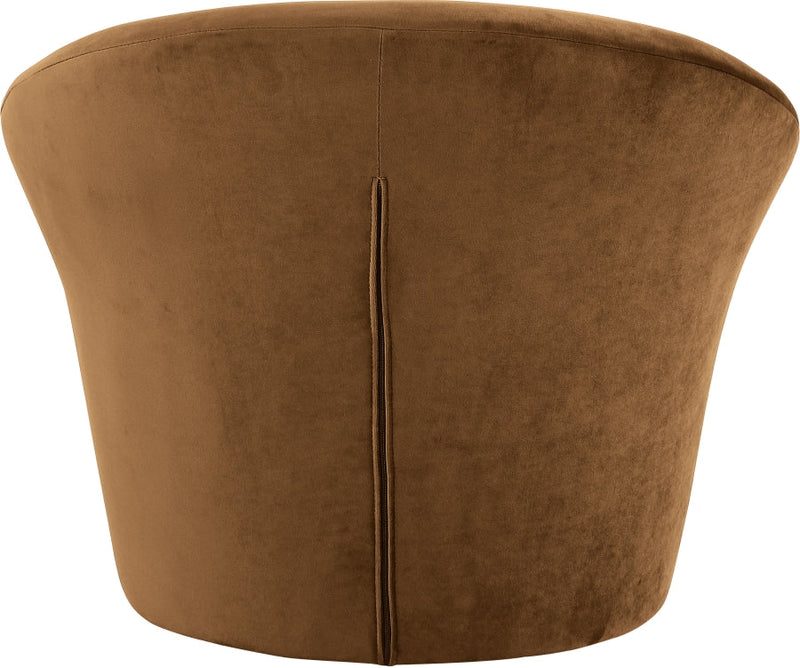Tristan Velvet Upholstered Accent Chair in Saddle - 33015Saddle