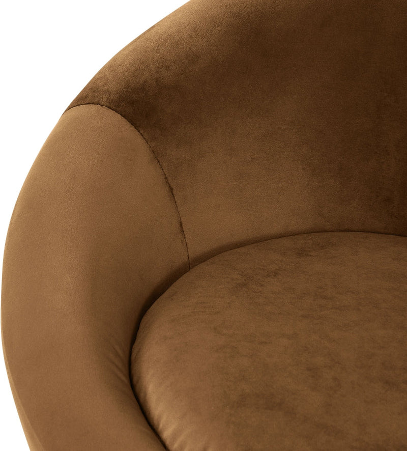 Tristan Velvet Upholstered Accent Chair in Saddle - 33015Saddle