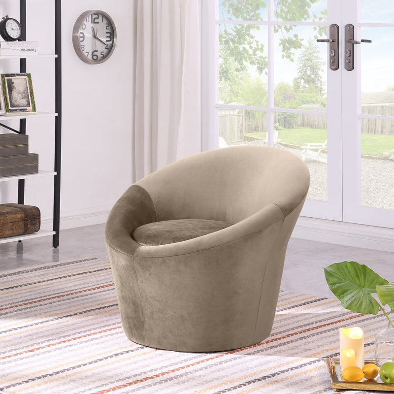 Tristan Velvet Upholstered Accent Chair in Taupe - 33015Taupe