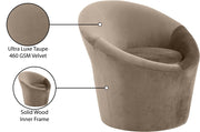 Tristan Velvet Upholstered Accent Chair in Taupe - 33015Taupe