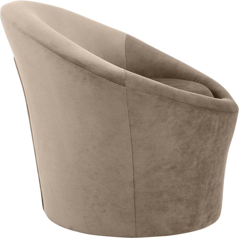 Tristan Velvet Upholstered Accent Chair in Taupe - 33015Taupe