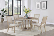 Trofello 5-piece Round Dining Table Set White Washed - 123120-S5