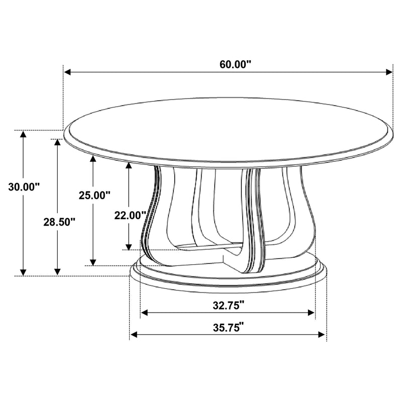 Trofello 5-piece Round Dining Table Set White Washed - 123120-S5
