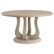 Trofello Round 60-inch Pedestal Dining Table White Washed - 123120