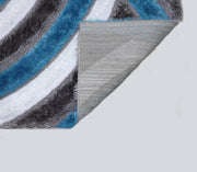 3D Shaggy GRAY-TURQOUISE Area Rug - 3D333 - 3D333-GRY/TRQ-57