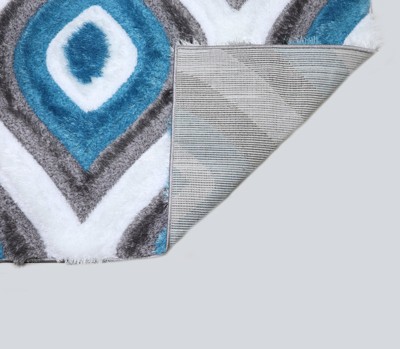3D Shaggy GRAY-TURQOUISE Area Rug - 3D151 - 3D151-GRY/TRQ-57