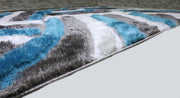 3D Shaggy GRAY-TURQOUISE Area Rug - 3D333 - 3D333-GRY/TRQ-57