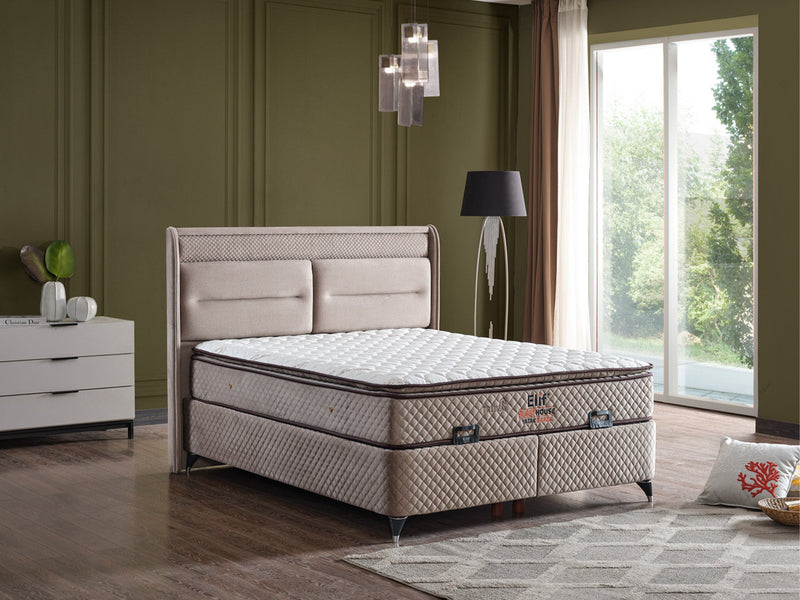 Truva Storage Bed With Headboard - Twin in Beige - 200-ELIF-90-EY236-SB