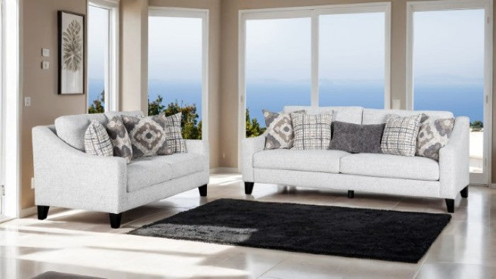 Turnham White/Black Loveseat - FM61112WH-LV
