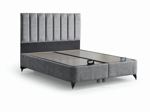 Turquaz Storage Bed With Headboard - Queen in Grey - 200-ELIF-TUR-E-Y-228-150-TWIN