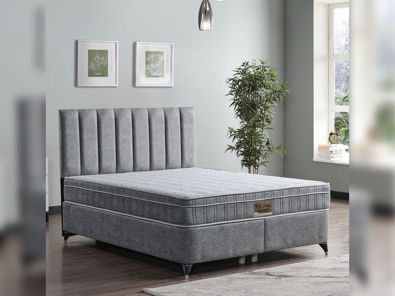 Turquaz Storage Bed With Headboard - Twin in Grey - 200-ELIF-TUR-E-Y-228-90-TWIN