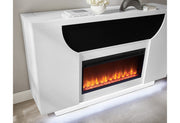 Aveena White 76″ Ent Unit With Tv, Led, Speakers, Crystal And Pop-Up - AVEENA-WHT-EU 76 W/TV LIFT LED & SPKR