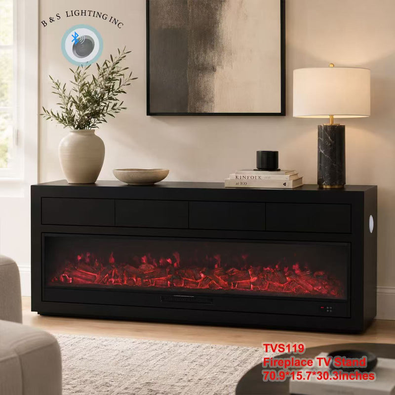 TVS119 70.8*15.7*30.3 inches Fireplace TV Stand - 210000008016