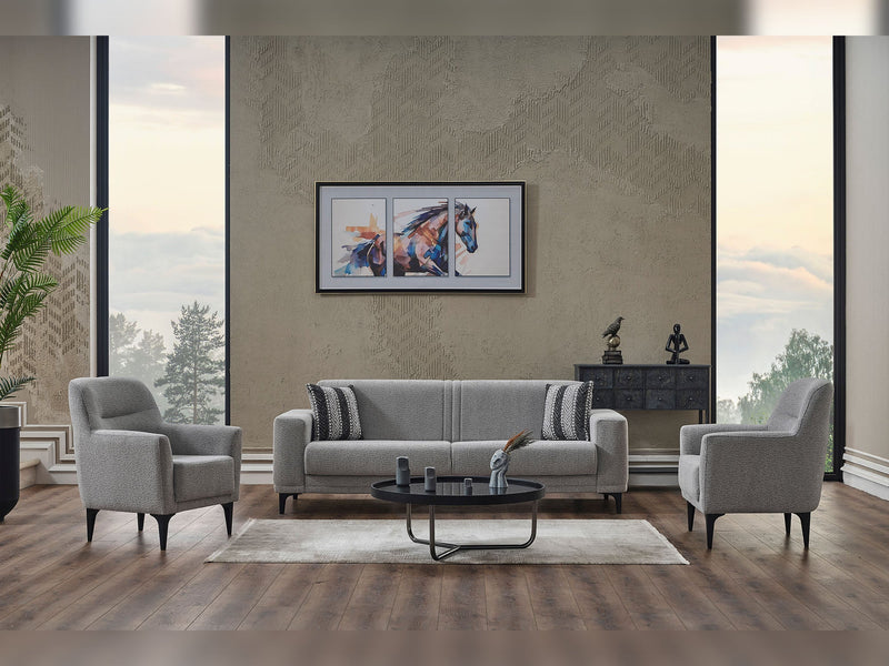 Twist 3-pieces (Sofa & Loveseat & Chair) Livingroom in Grey - 200-SER-TWI-PINAR17-321