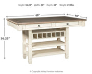 Two-tone Bolanburg Counter Height Dining Table and 4 Barstools - PKG014019