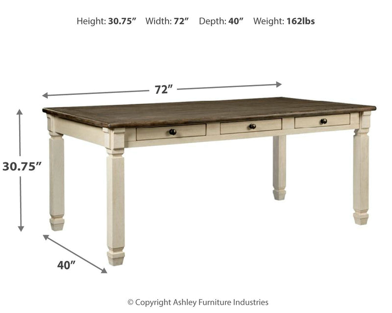 Two-tone Bolanburg Dining Table and 4 Chairs - PKG002119