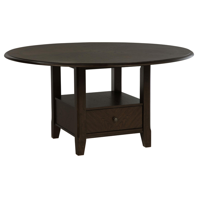 Twyla 60-inch Round Dining Table with Drawer Dark Cocoa - 115100