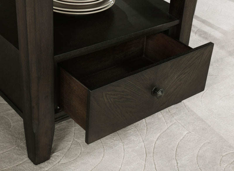 Twyla 60-inch Round Dining Table with Drawer Dark Cocoa - 115100