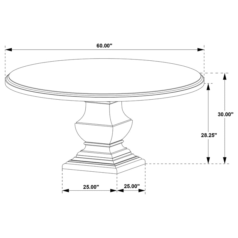 Twyla 60-inch Round Wood Dining Room Table Dark Cocoa - 109230