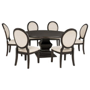 Twyla 7-piece Round Wood Dining Room Table Set Dark Cocoa - 109230-S7
