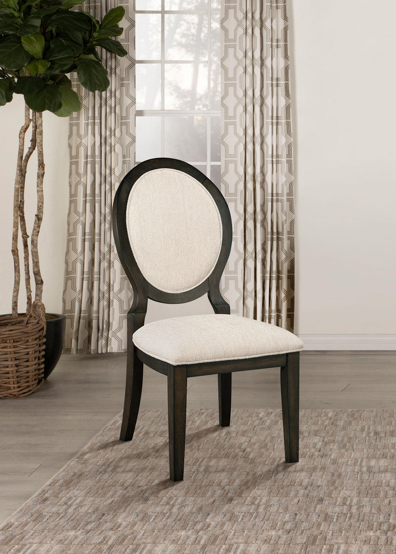 Twyla Oval Back Dining Side Chair Dark Cocoa (Set of 2) - 115102
